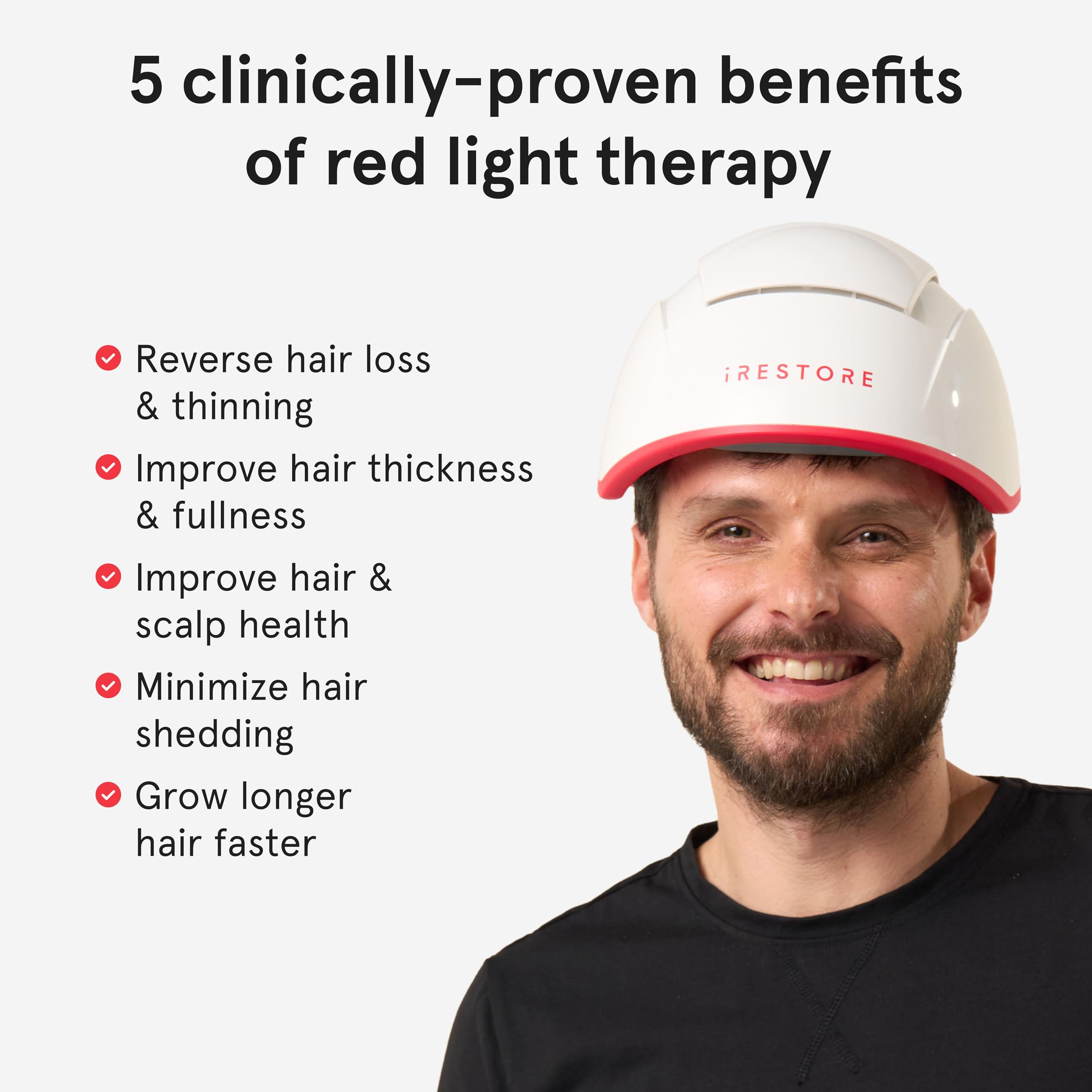 iRestore Professional Laser Red Light Therapy for Hair Growth System - FDA Cleared Hair Loss, Hair Thinning & Alopecia Treatment for Men & Women - 282 Lasers & LEDs
